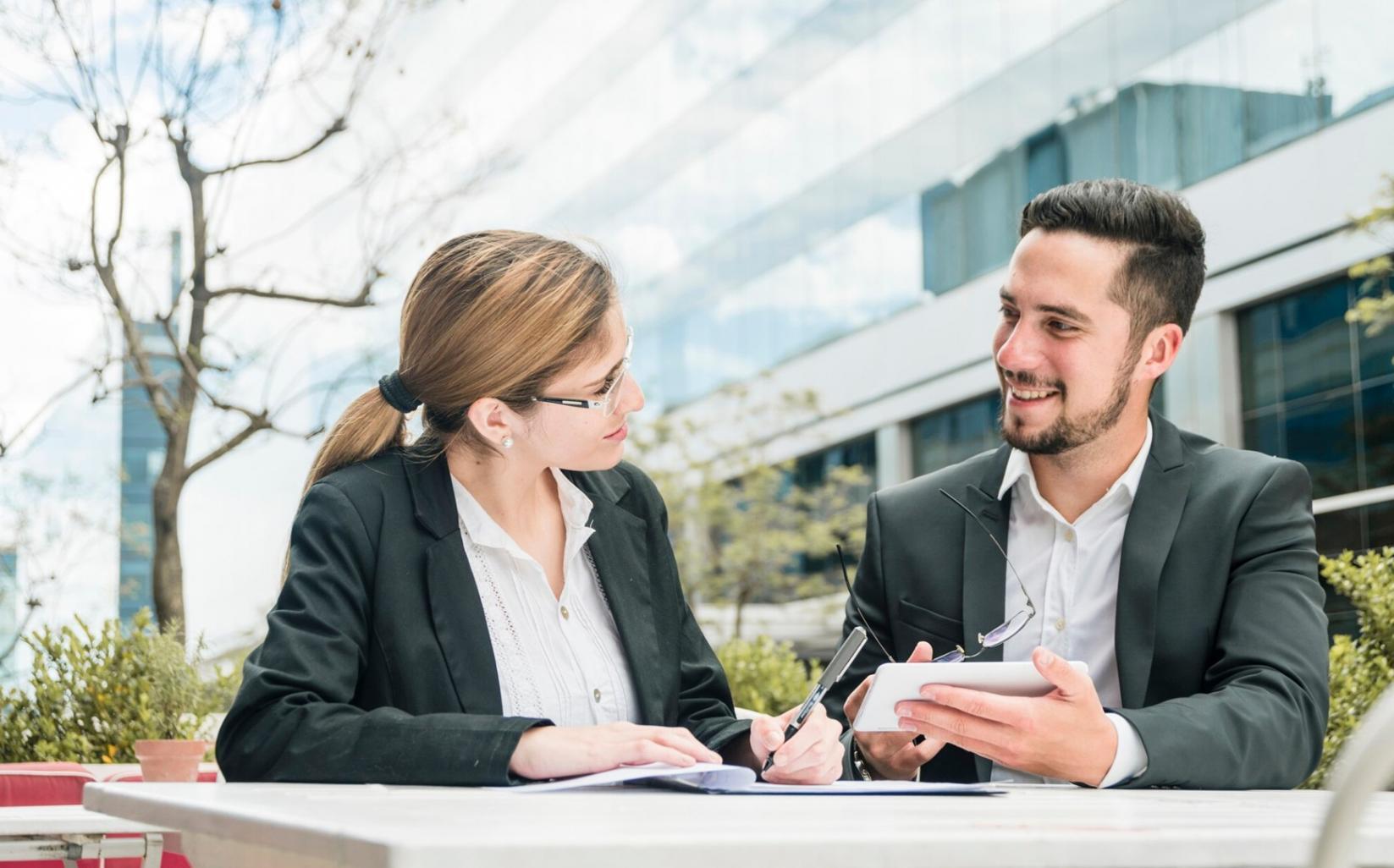 Modern office workspace showcasing collaborative business development environment